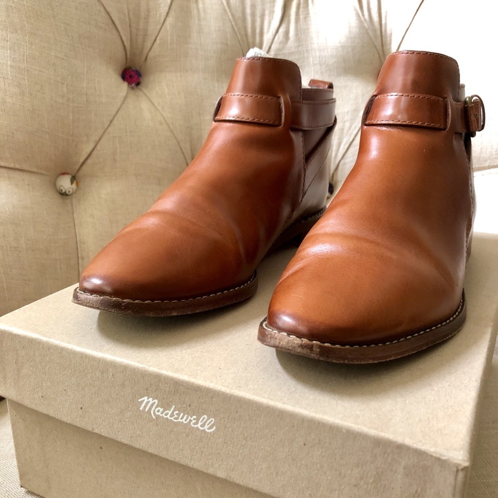 Hollis Ankle Strap Leather boots by Madewell